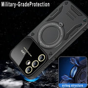 For Samsung Galaxy A14 5G Large Window MagSafe Holder Phone Case(Blue)