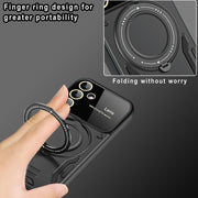 For Samsung Galaxy A34 5G Large Window MagSafe Holder Phone Case(Black)