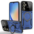 For Samsung Galaxy A34 5G Large Window MagSafe Holder Phone Case(Blue) - Galaxy Phone Cases by PMC TechLife | Online Shopping South Africa | PMC TechLife | Buy Now Pay Later Mobicred