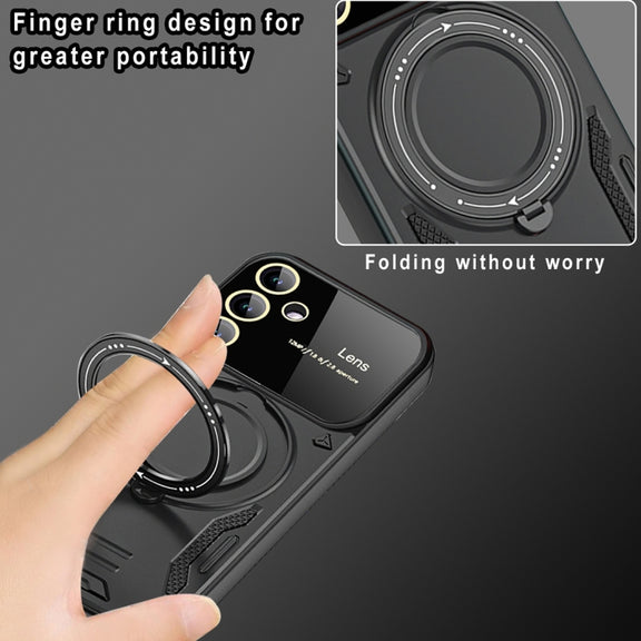 For Samsung Galaxy A34 5G Large Window MagSafe Holder Phone Case(Green)