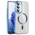 For Samsung Galaxy S20 FE CD Texture Plating TPU MagSafe Phone Case with Lens Film(Sierra Blue) - Galaxy S20 FE Cases by PMC TechLife | Online Shopping South Africa | PMC TechLife