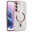 For Samsung Galaxy S21+ 5G CD Texture Plating TPU MagSafe Phone Case with Lens Film(Pink) - Galaxy S21+ 5G Cases by PMC TechLife | Online Shopping South Africa | PMC TechLife