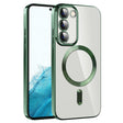 For Samsung Galaxy S22 5G CD Texture Plating TPU MagSafe Phone Case with Lens Film(Dark Green) - Galaxy S22 5G Cases by PMC TechLife | Online Shopping South Africa | PMC TechLife
