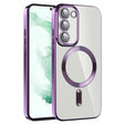 For Samsung Galaxy S22+ 5G CD Texture Plating TPU MagSafe Phone Case with Lens Film(Dark Purple) - Galaxy S22+ 5G Cases by PMC TechLife | Online Shopping South Africa | PMC TechLife | Buy Now Pay Later Mobicred