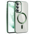 For Samsung Galaxy S22+ 5G CD Texture Plating TPU MagSafe Phone Case with Lens Film(Dark Green) - Galaxy S22+ 5G Cases by PMC TechLife | Online Shopping South Africa | PMC TechLife | Buy Now Pay Later Mobicred