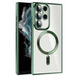 For Samsung Galaxy S22 Ultra 5G CD Texture Plating TPU MagSafe Phone Case with Lens Film(Dark Green) - Galaxy S22 Ultra 5G Cases by PMC TechLife | Online Shopping South Africa | PMC TechLife