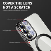 For Samsung Galaxy S22 5G CD Texture Plating TPU MagSafe Phone Case with Lens Film(Pink)