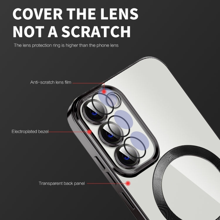 For Samsung Galaxy Note20 Ultra CD Texture Plating TPU MagSafe Phone Case with Lens Film(Pink)