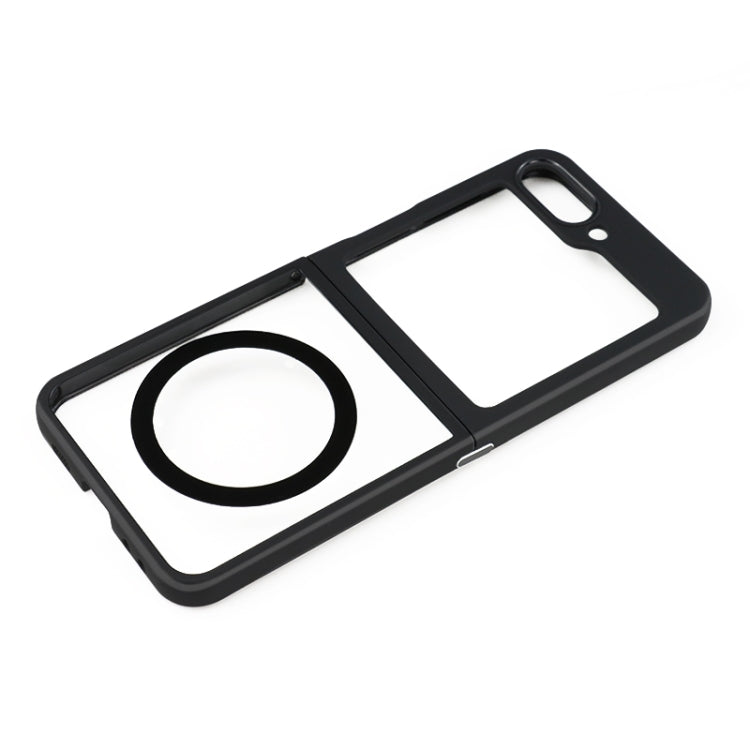 For Samsung Galaxy Z Flip5 MagSafe Frosted TPU + Transparent PC Phone Case(Black)