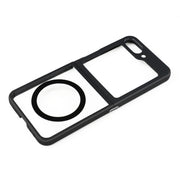 For Samsung Galaxy Z Flip5 MagSafe Frosted TPU + Transparent PC Phone Case(Black)
