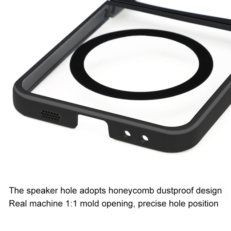 For Samsung Galaxy Z Flip5 MagSafe Frosted TPU + Transparent PC Phone Case(Black)