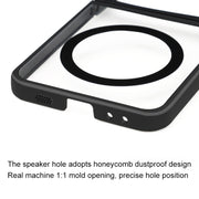 For Samsung Galaxy Z Flip5 MagSafe Frosted TPU + Transparent PC Phone Case(Black)