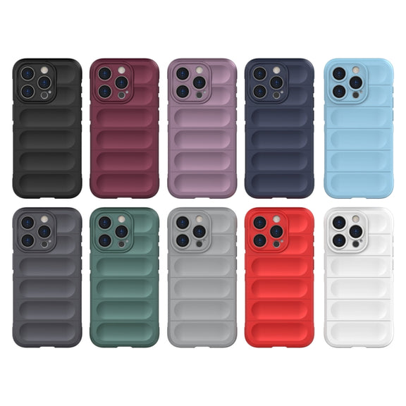For iPhone 15 Pro Magic Shield TPU + Flannel Phone Case(Dark Green)