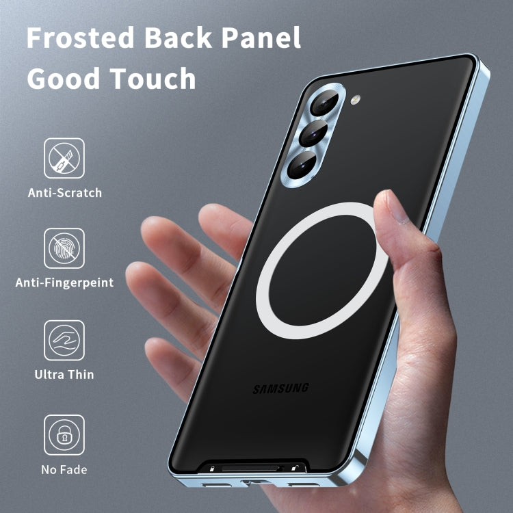 For Samsung Galaxy S24 5G MagSafe Magnetic Frosted Metal Phone Case(Blue)