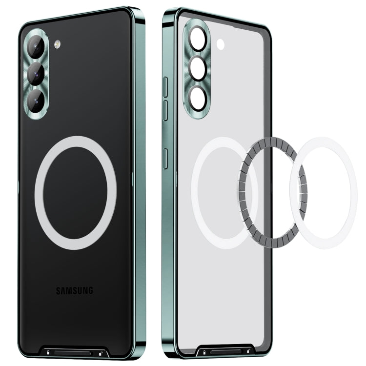 For Samsung Galaxy S24 5G MagSafe Magnetic Frosted Metal Phone Case(Green)