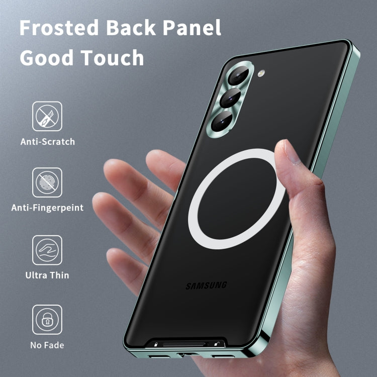 For Samsung Galaxy S24 5G MagSafe Magnetic Frosted Metal Phone Case(Green)