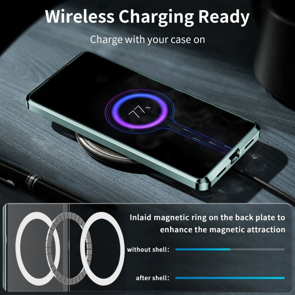 For Samsung Galaxy S24 5G MagSafe Magnetic Frosted Metal Phone Case(Green)