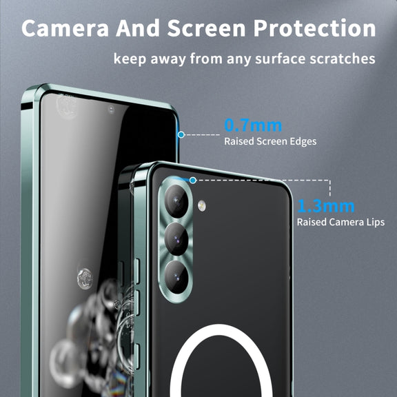 For Samsung Galaxy S24 5G MagSafe Magnetic Frosted Metal Phone Case(Green)