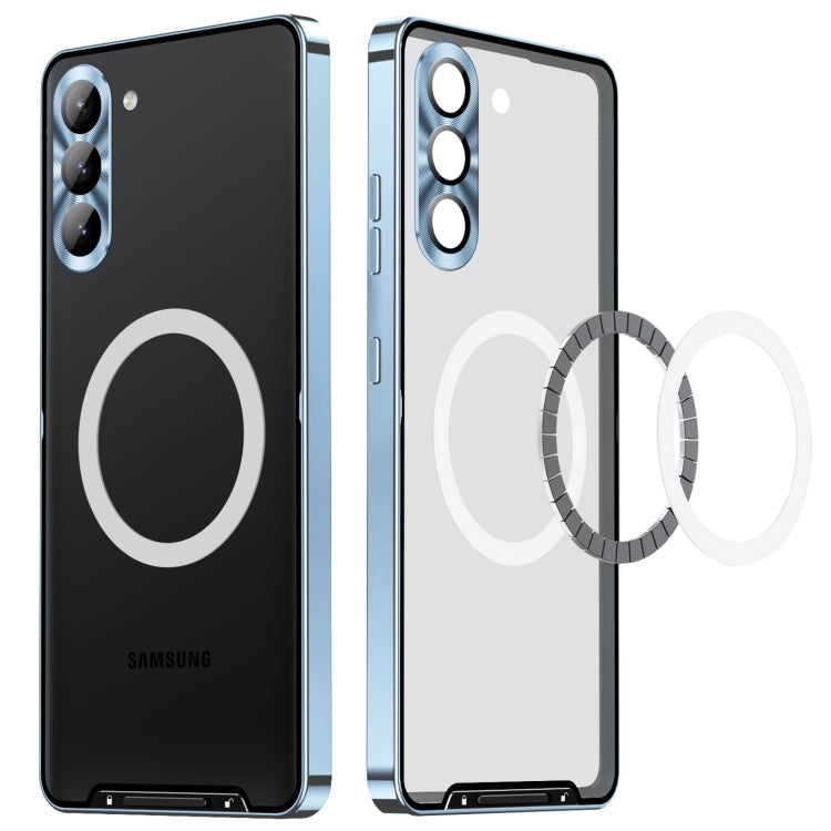 For Samsung Galaxy S24+ 5G MagSafe Magnetic Frosted Metal Phone Case(Blue)