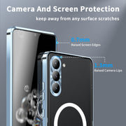 For Samsung Galaxy S24+ 5G MagSafe Magnetic Frosted Metal Phone Case(Blue)