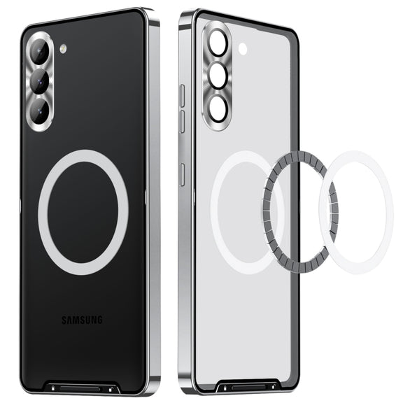 For Samsung Galaxy S24+ 5G MagSafe Magnetic Frosted Metal Phone Case(Silver)