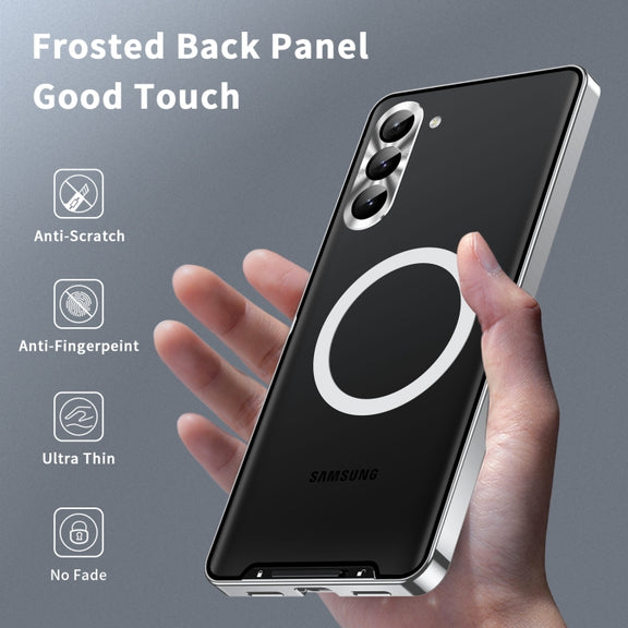 For Samsung Galaxy S24+ 5G MagSafe Magnetic Frosted Metal Phone Case(Silver)