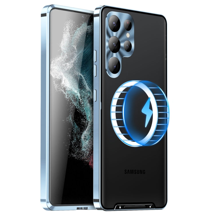 For Samsung Galaxy S24 Ultra 5G MagSafe Magnetic Frosted Metal Phone Case(Blue)