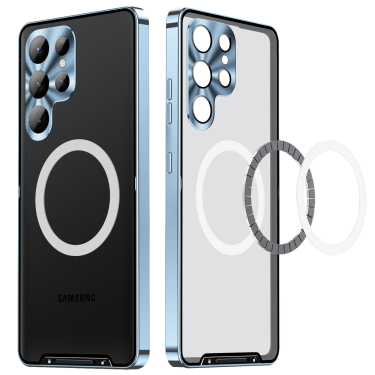 For Samsung Galaxy S24 Ultra 5G MagSafe Magnetic Frosted Metal Phone Case(Blue)