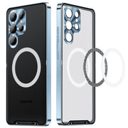 For Samsung Galaxy S24 Ultra 5G MagSafe Magnetic Frosted Metal Phone Case(Blue)