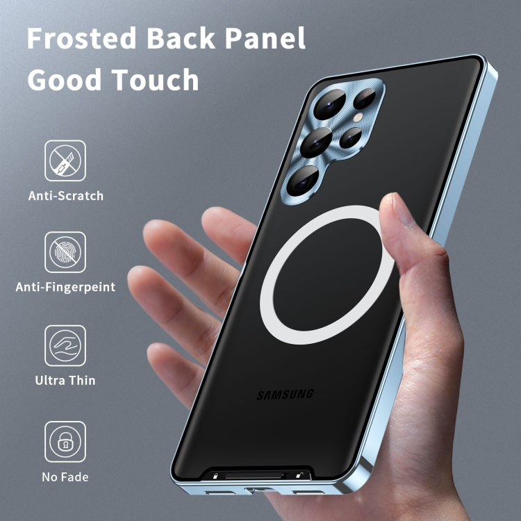 For Samsung Galaxy S24 Ultra 5G MagSafe Magnetic Frosted Metal Phone Case(Blue)