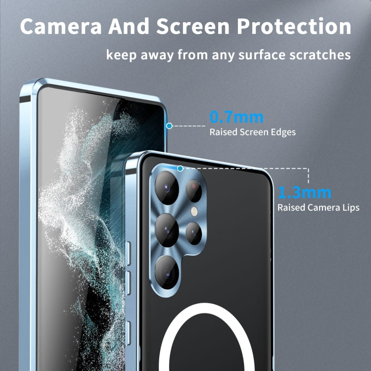 For Samsung Galaxy S24 Ultra 5G MagSafe Magnetic Frosted Metal Phone Case(Blue)