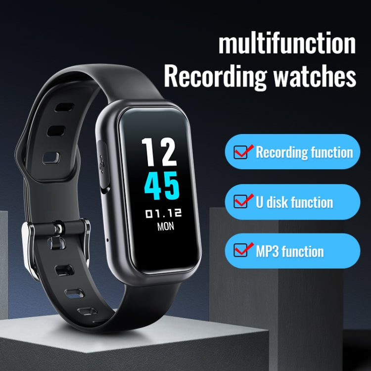 JNN S16 Smart HD Noise Reduction Bluetooth MP3 Voice Control Recording Bracelet, Memory:8GB