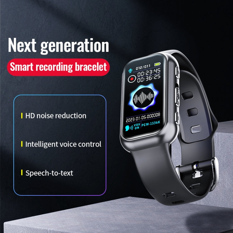 JNN S16 Smart HD Noise Reduction Bluetooth MP3 Voice Control Recording Bracelet, Memory:64GB
