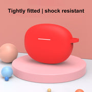 For Xiaomi Redmi Buds 4 Active Shockproof Silicone Earphone Protective Case with Hook(Red)