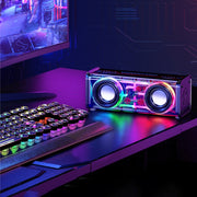 WK D45 10W Dual Speaker Transparent Mecha Bluetooth Speaker(White)