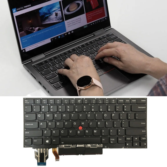 For Lenovo ThinkPad X1 Yoga 4th Gen 20QF US Version Backlight Laptop Keyboard with Touchpad Button(Dark Grey)