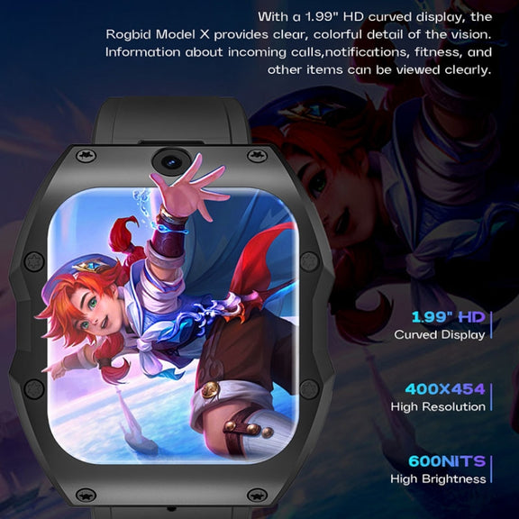 Model X 1.99 inch IP68 Water-resistant Android 9.0 4G Dual Cameras Matte Smart Watch, Specification:2GB+16GB(Black)