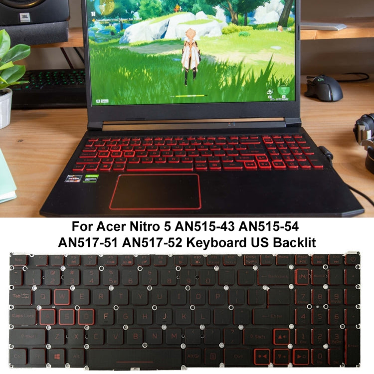 For Acer Nitro 5 AN515-43 US Version Red Backlight Laptop Keyboard