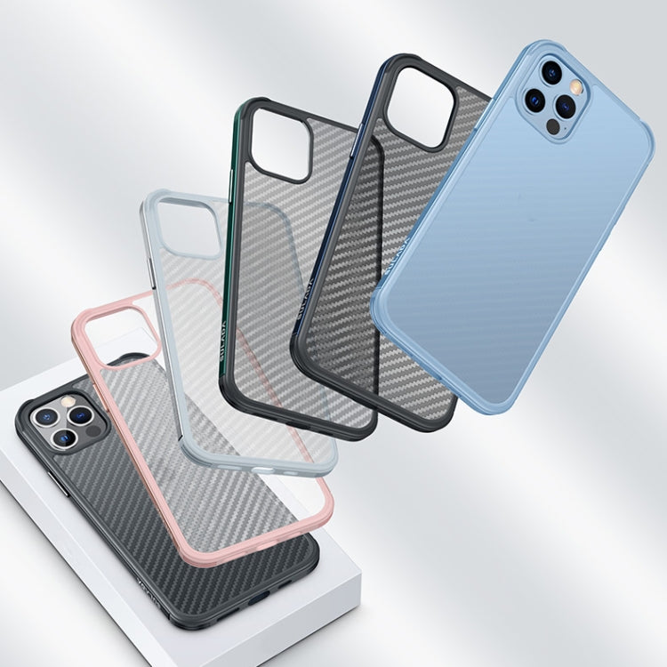 For iPhone 13 Pro SULADA Luxury 3D Carbon Fiber Textured Metal + TPU Frame Phone Case(Dark Green)