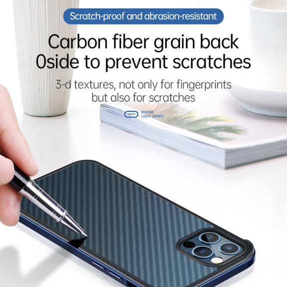 For iPhone 13 Pro Max SULADA Luxury 3D Carbon Fiber Textured Metal + TPU Frame Phone Case(Dark Green)