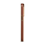 For iPhone 13 Pro Max Denior Cowhide Leather Plating Phone Case(Brown)
