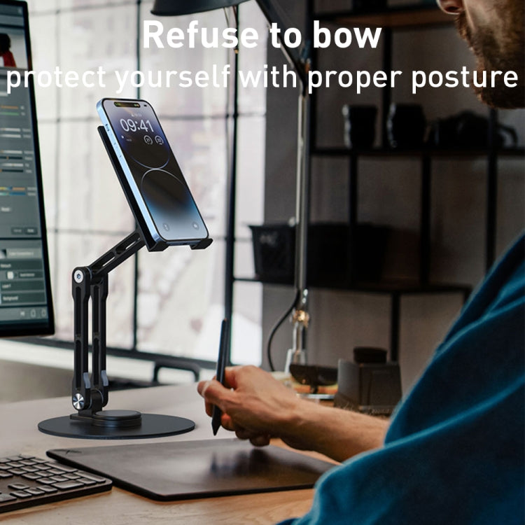 R-JUST HZ40 Mechanical Lift Tablet Desktop Stand(Silver)
