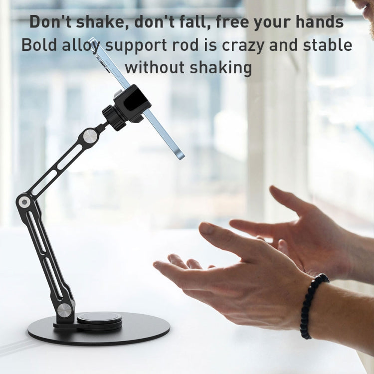 R-JUST HZ42 Clip Type Disc Rotating Phone Desktop Stand(Silver)