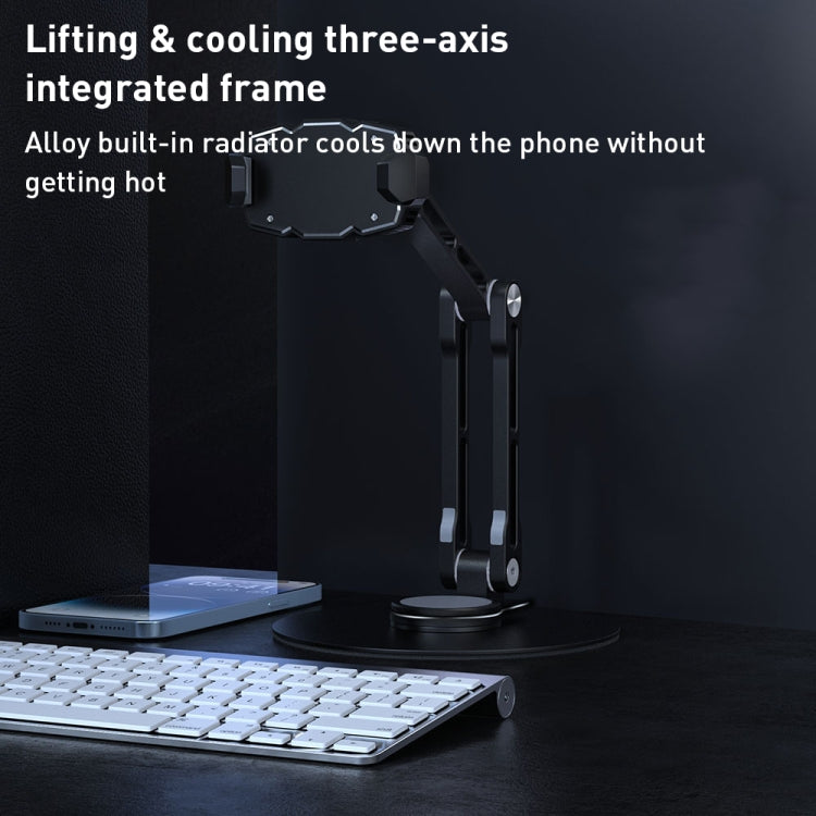 R-JUST HZ43 Cooling Rotating Live Phone Holder(Black)
