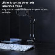 R-JUST HZ43 Cooling Rotating Live Phone Holder(Black)