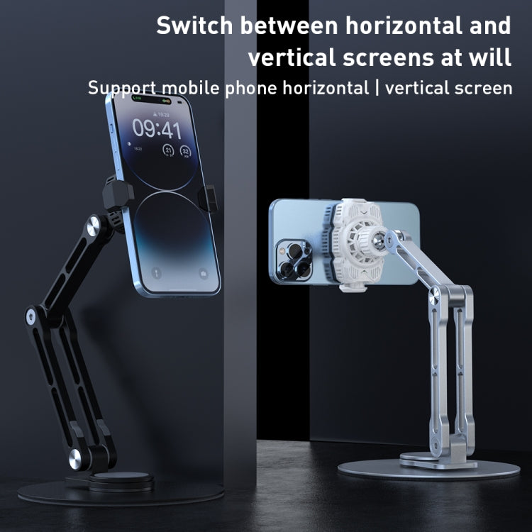 R-JUST HZ43 Cooling Rotating Live Phone Holder(Black)