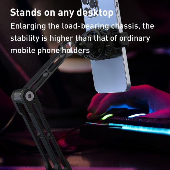 R-JUST HZ43 Cooling Rotating Live Phone Holder(Black)