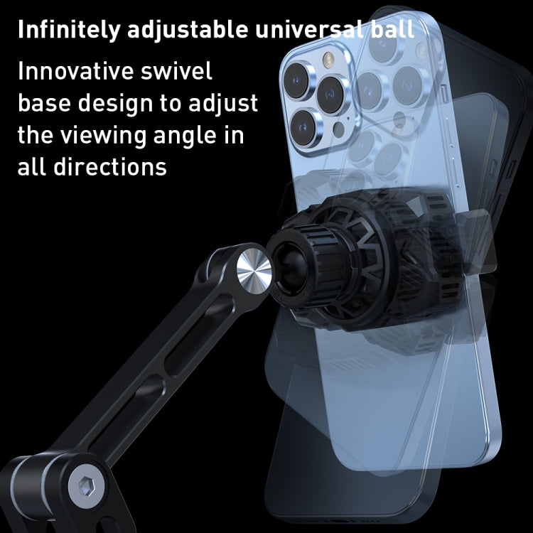 R-JUST HZ43 Cooling Rotating Live Phone Holder(Black)