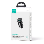 JOYROOM JR-CCN05 30W PD+QC3.0 Mini Metal Car Charger(Black)