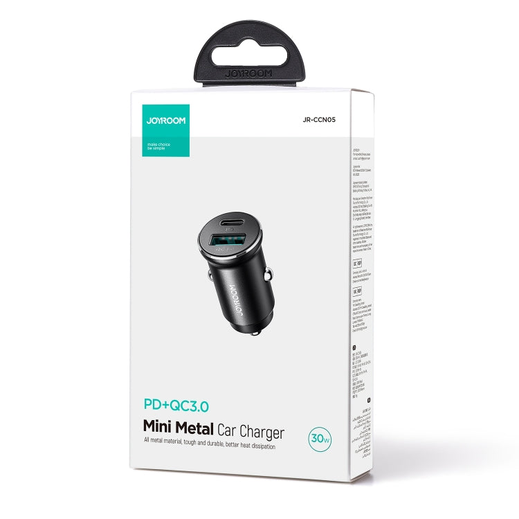 JOYROOM JR-CCN05 30W PD+QC3.0 Mini Metal Car Charger(Black)